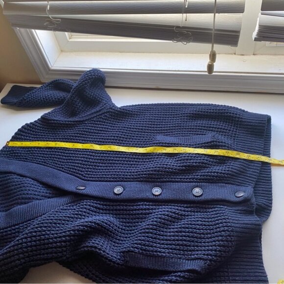 Banana Republic 2023 Relaxed Fit Waffle Cardigan Men Large Blue Grandpa Cotton - Picture 13 of 14